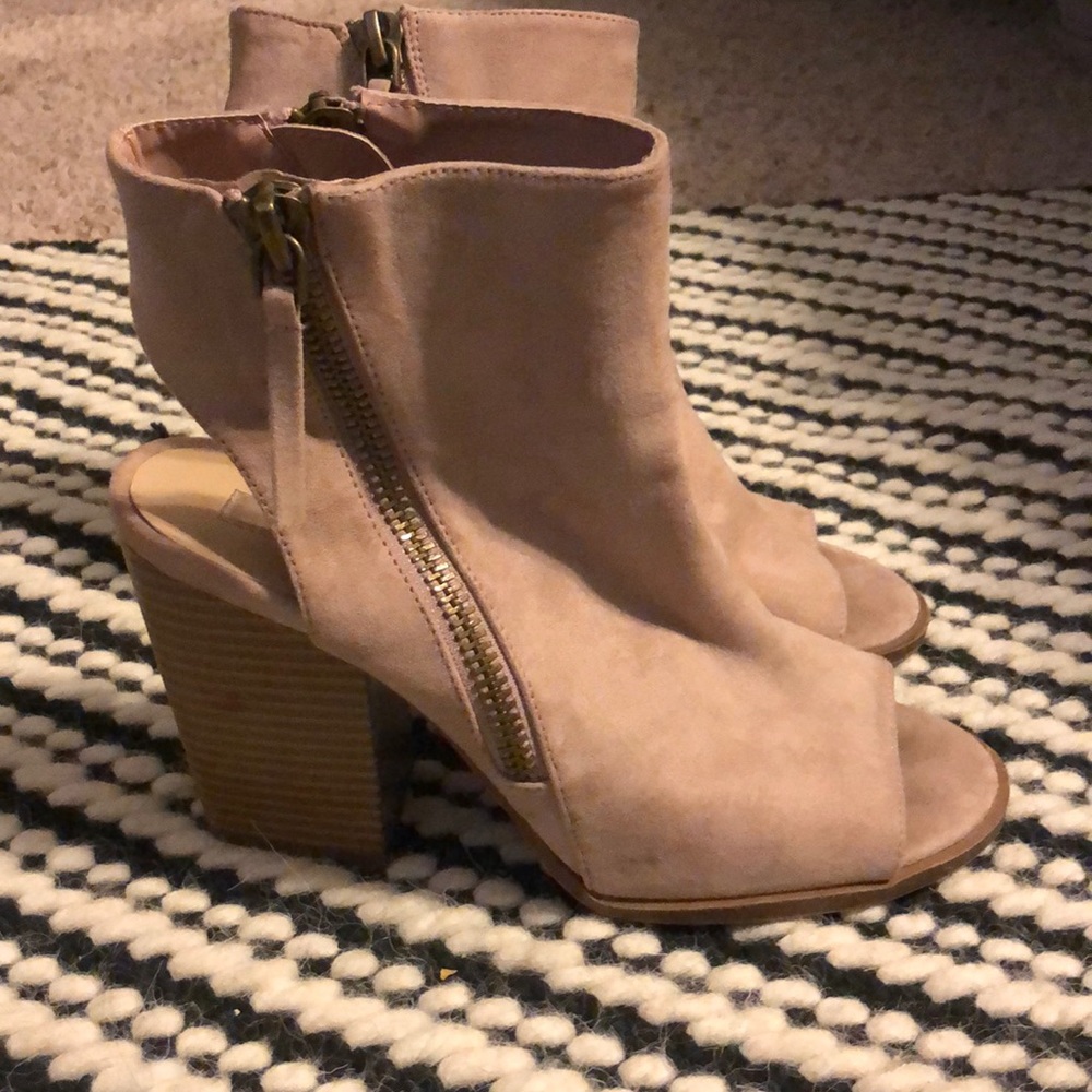 Open toe open heel booties